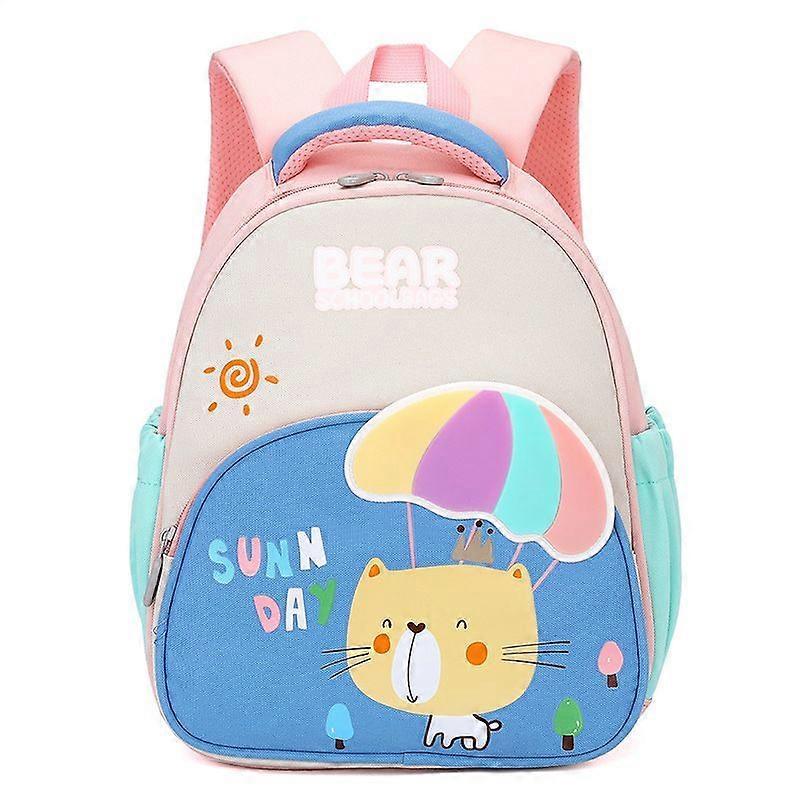 Cute cartoon kindergarten children's schoolbag boys and girls backpack 33*27*15cm Light blue