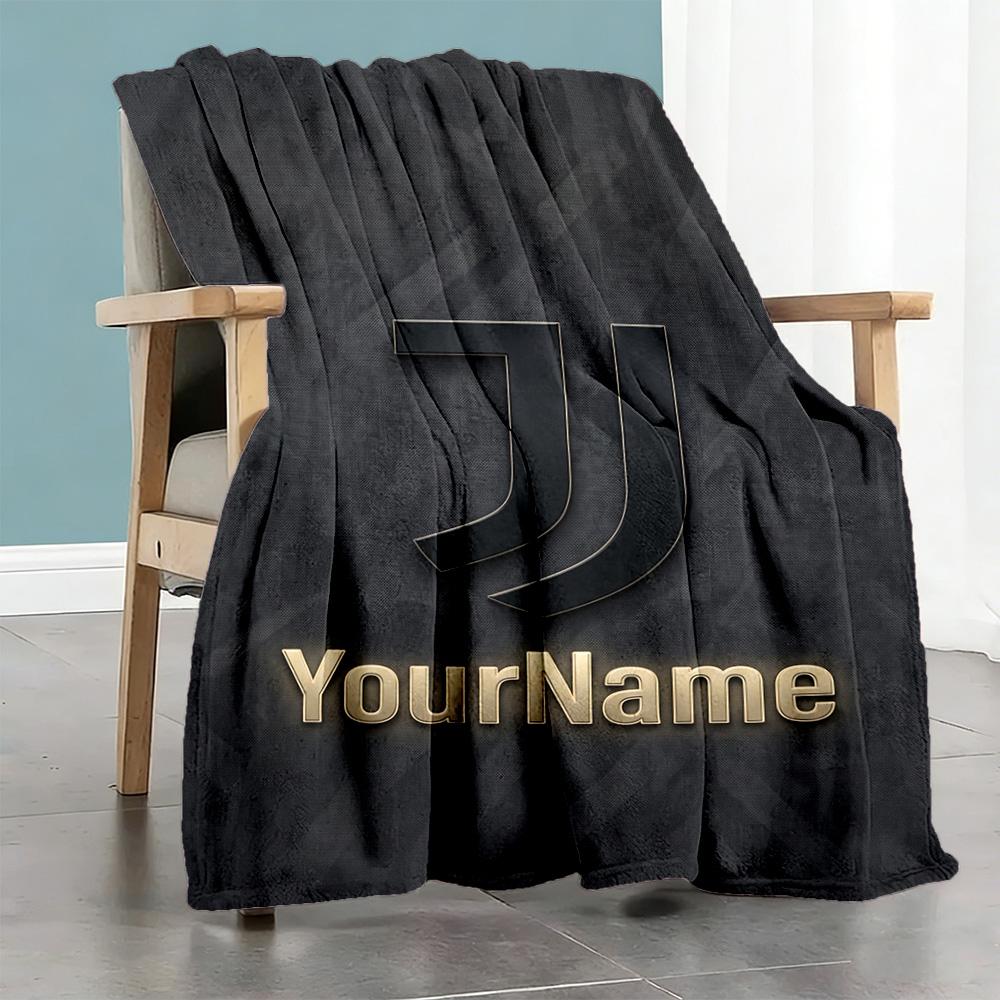 Juventus Customize Text Blanket Multi-purpose Customizable Blanket Soft Warm Cozy Throw For Chair Living Room Bed Nap Four Seasons Multipurpose