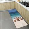 Non Slip Washable Beach Leisure Theme Runner Mat Starfish Shell Design Rug for Kitchen Hallway Corridor Home Decor Floor Carpet