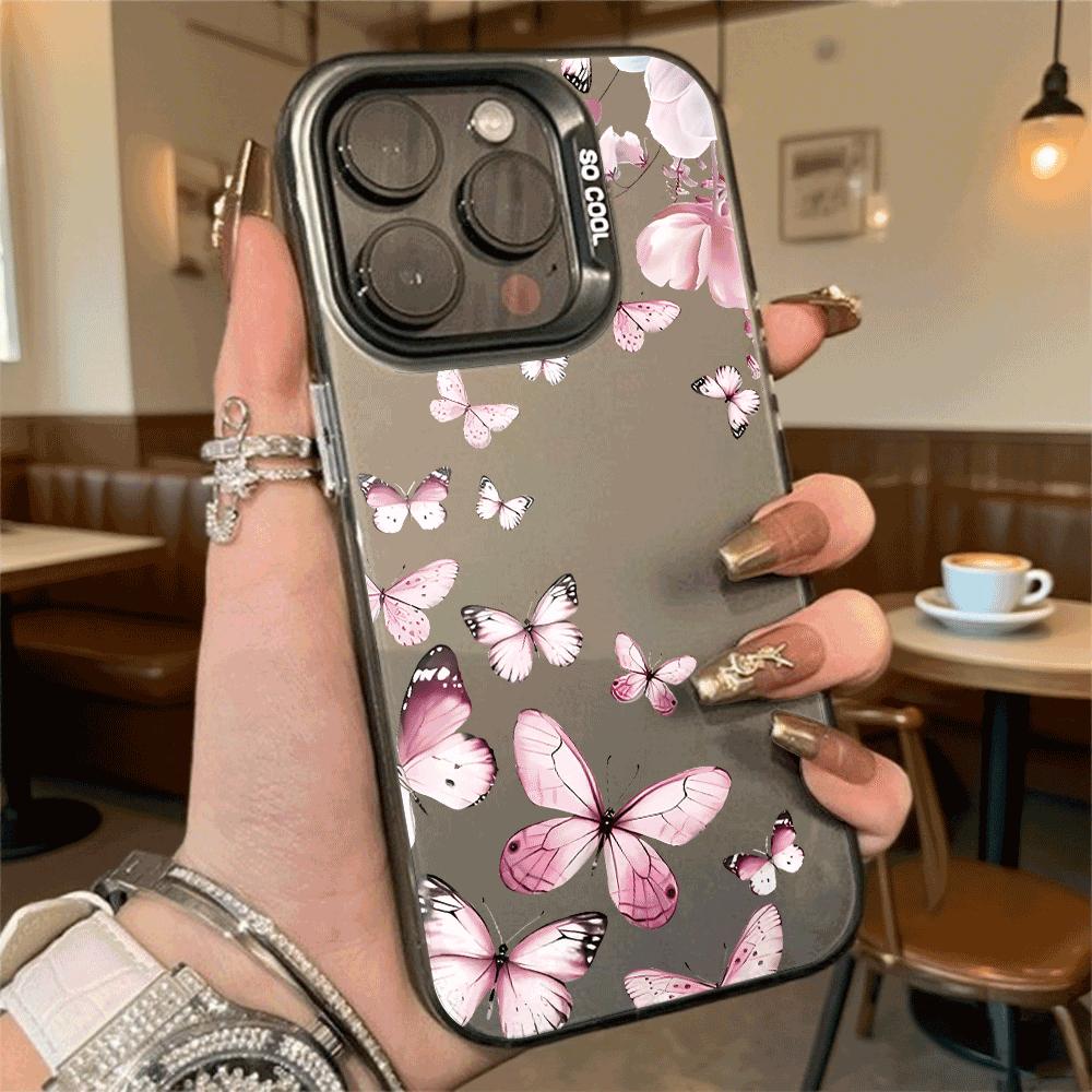 Pink Butterflies and Flowers Phone Case for Redmi Note 15 14 13 12 11 10 9 Pro Plus Anti-Scratch Premium Hard Cover