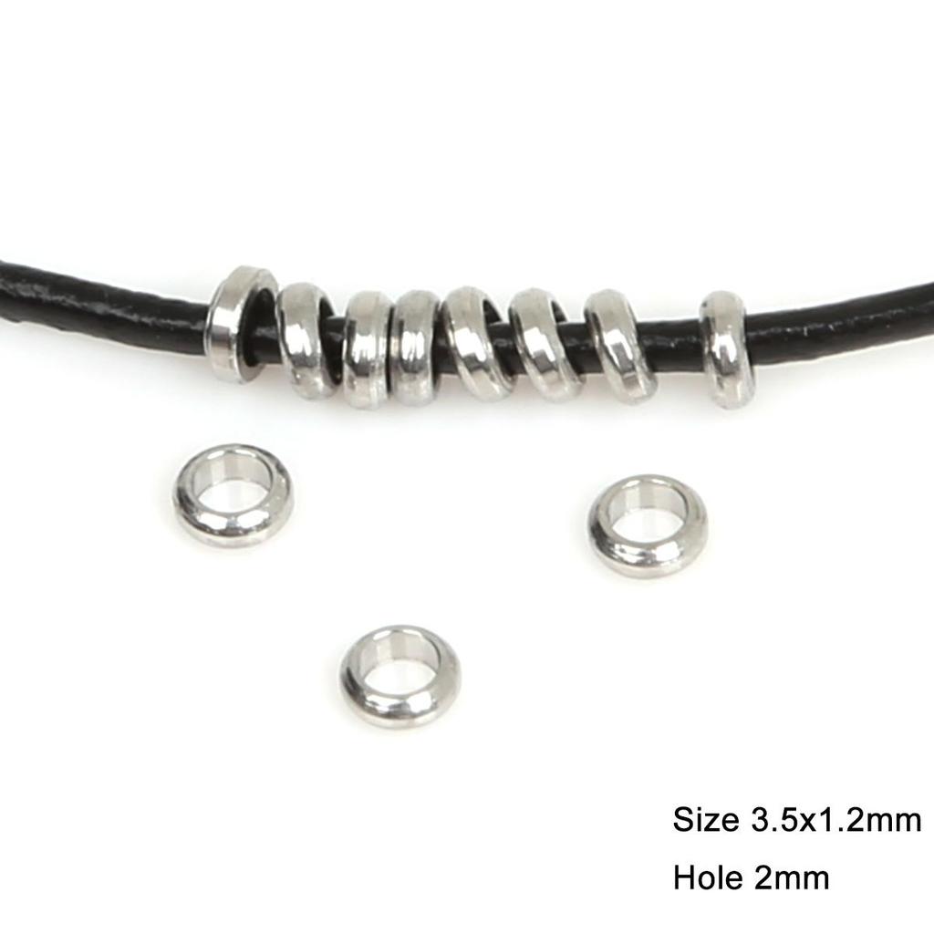 Flache runde Edelstahl-Abstandshalterperlen für DIY-Schmuckherstellungsergebnisse