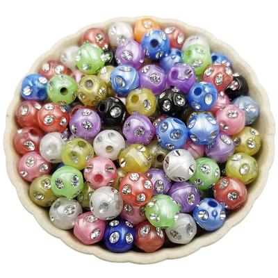 Lose Perlen Diamant Kristall Anhänger Candy Farbe Spacer Charm DIY Für Schmuck Machen Großhandel 40PCS 8mm Halskette Armband