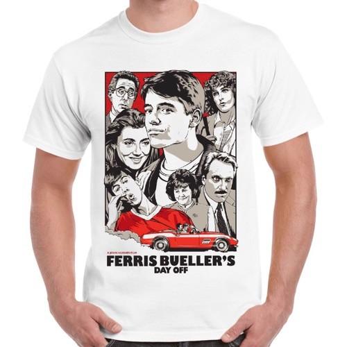Ferris Bueller s Day Off 80s Film Cool Gift Poster Vintage Retro Unisex T-Shirt L