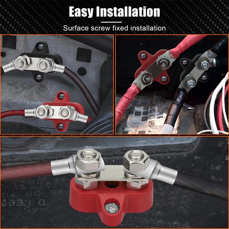 Terminal Block Studs M8 Positive Negative Heavy Duty Bus Bar 5/16" Power Distribution Stud For Camping Rv Truck Boat