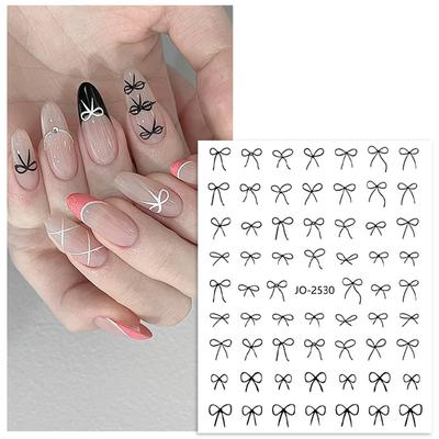 Minimalist Line Bow Nail Art Stickers Decal Ultra-Thin Self Adhesive Nail Stickers For Nail Art Decoration Nail Decals For Women
