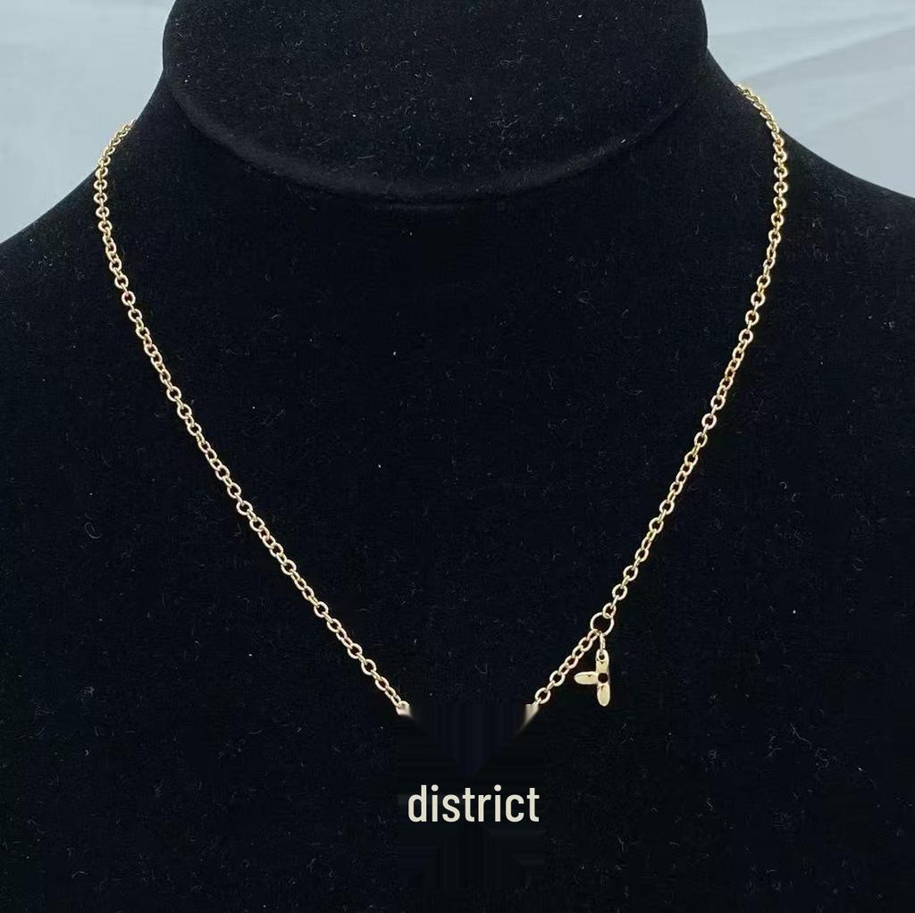 New Donkey Four-Flower Zircon Necklace: High-Quality Classic Four-Leaf Diamond Design