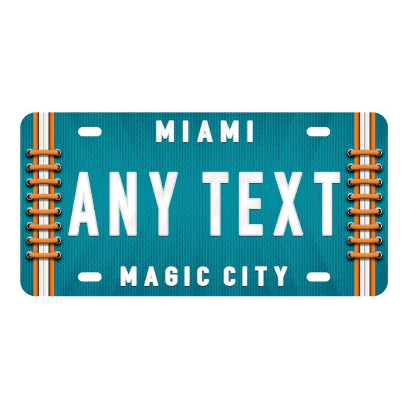 Персонализированный металлический жестяной знак Miami Dolphins для декора стен чёрный