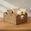 Woven Paper Rope Basket Large Capacity Edge with Handles MultiFunctional Rattan Storage Bin