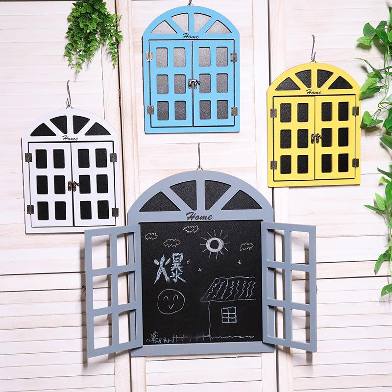 Fake Window Decoration, Wooden Wall Hanging, Wall Decoration, Blackboard Message Board, Coffee Shop, Milk Tea Shop, Bar Window Pendant