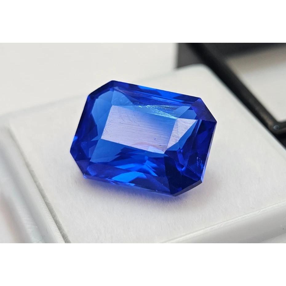 Certified Blue Sapphire Emerald Cut 10-11 Ct Flawless Loose Gemstone
