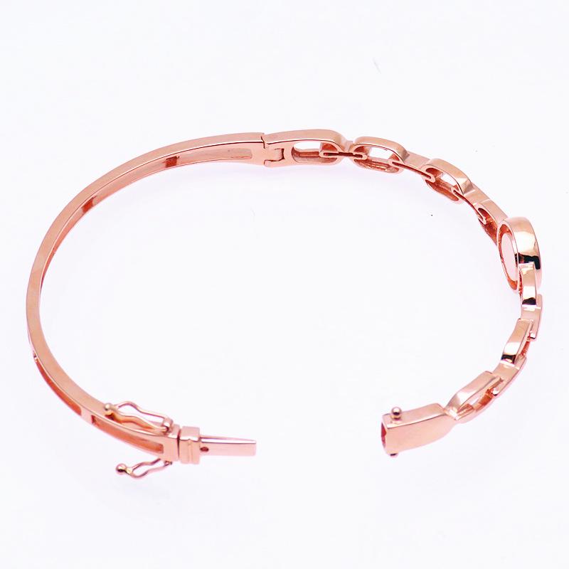 Rose Gold Plated Color Gold Purple Gold Luxury Black Hollow Round Glossy Bracelet Jewelry