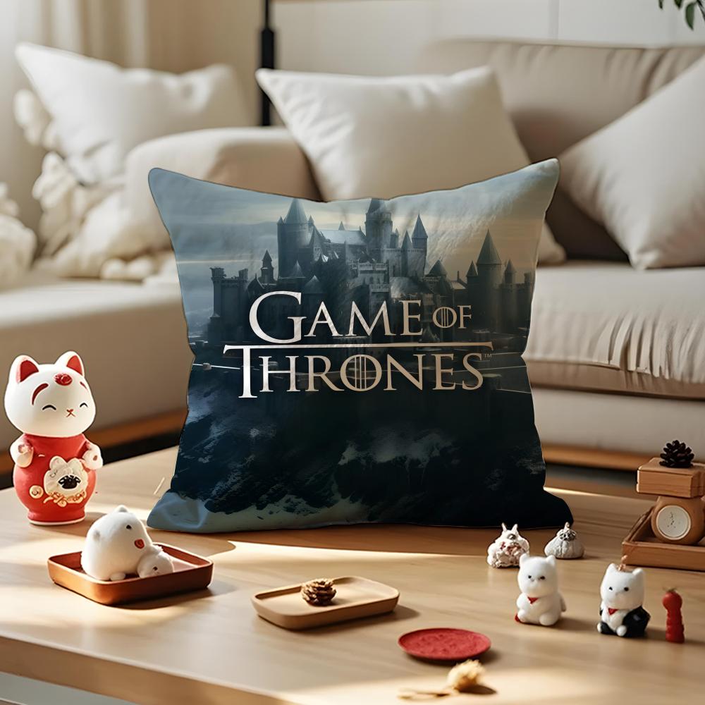 Movie GGame of Thrones Cushion Cover Silky Short Plush Invisible Zipper Dustproof Sofa Pillow Case for Home Decor