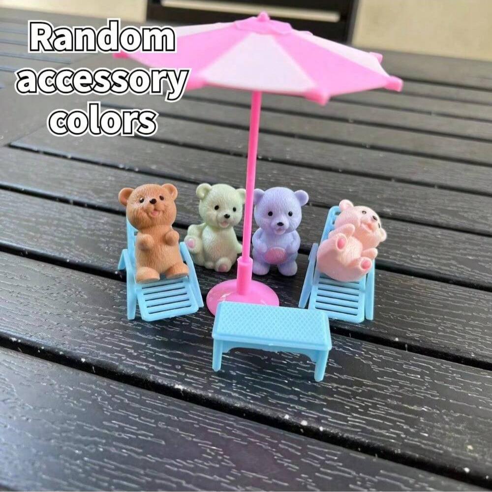 

Cute Dog/Bear Pet Basket Family Toys, Dog Cage and Scene Playing Toys, Doll Play House Set - Imaginative Pretend Play Experience