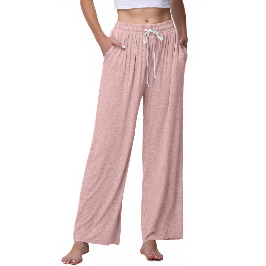Women's Straight Leg Pants Super Soft Casual Pajamas Home Pants With Pockets