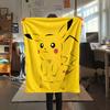 Happy Pikachu  Print Flannel Blanket, High quality Comfortable for All Seasons, Home Decor, Warmth and Comfort
