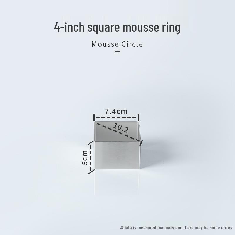 Round Square Heart-Shaped Mousse & Tower Ring, 4-10 Inch, Stainless Steel Baking Mold.