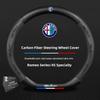 2026 Hot Alfa Romeo Carbon Fiber Car Logo Styling Leather Steering Wheel Cover Auto Accessorie For Alfa Romeo 159 166 Spider Giu