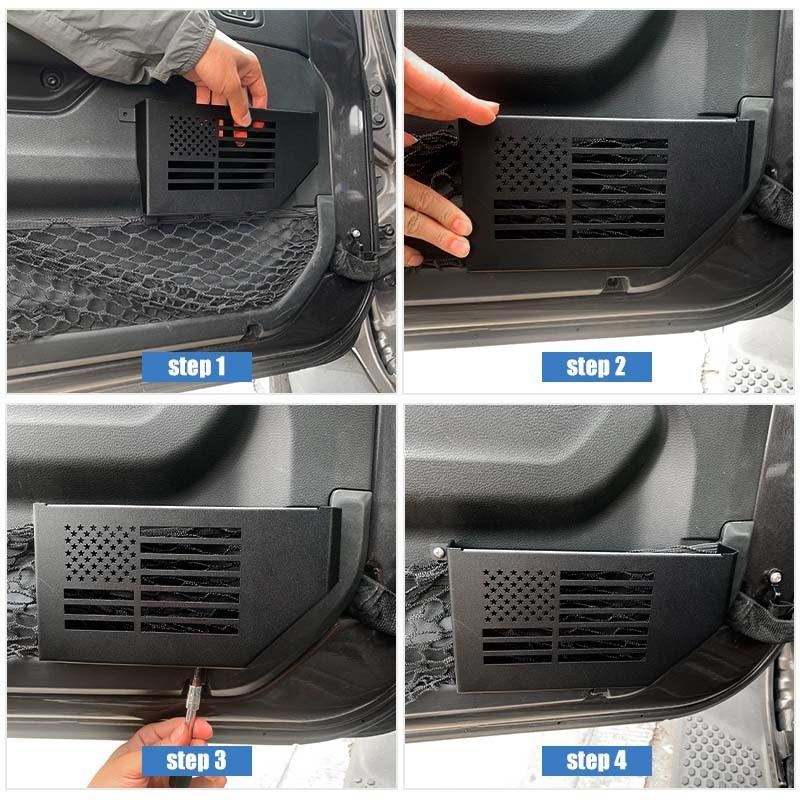 Front Door Pocket Storage Box For Jeep Wrangler JL For JT Gladiator 2018-2023 Organizer Container Stowing Tidying Accessories