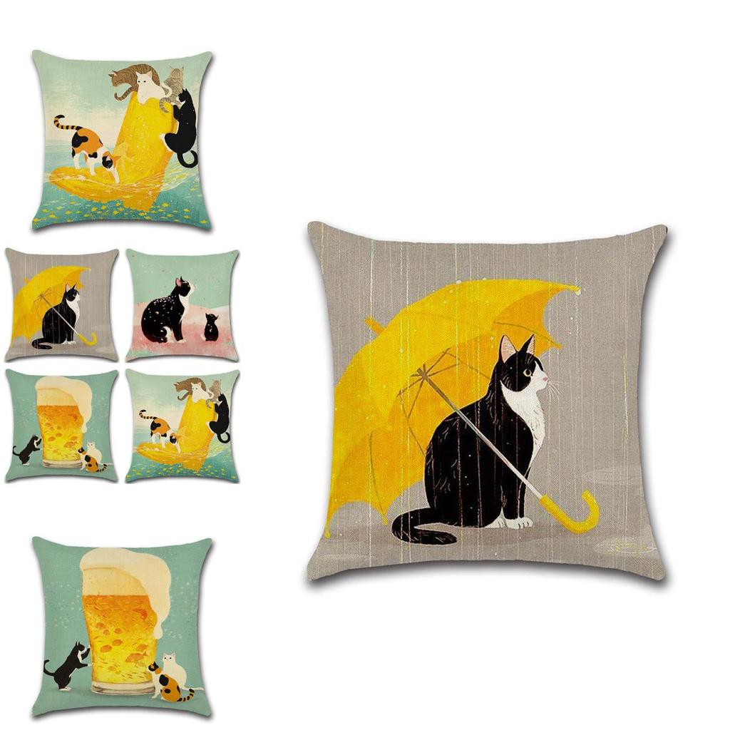 Classic Cat Design Pillow Cushion Cover For Bedroom And Living Room Decor