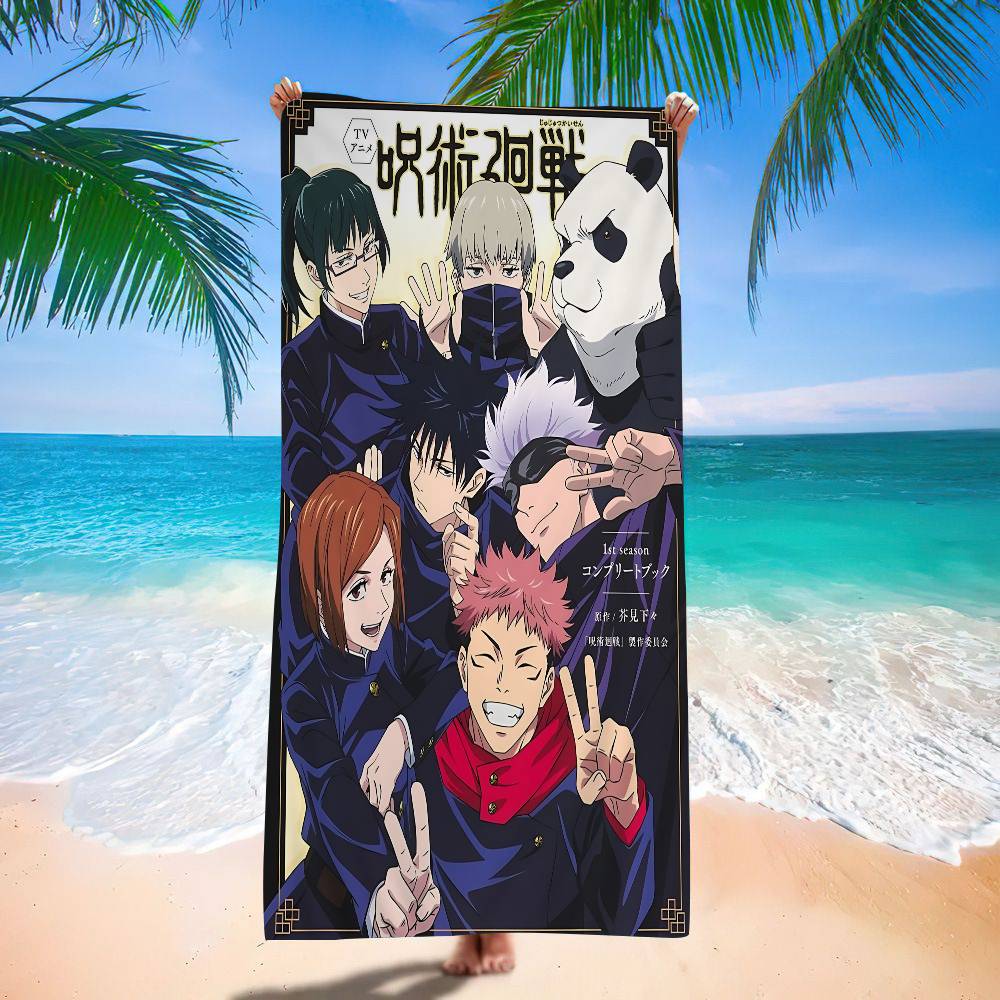 Vintage Anime J-Jujutsu K-Kaisens G-Gojos Satoru Kraft Big Microfiber Beach Towels Towel Sand Beach Towels Pool Towel For Travel