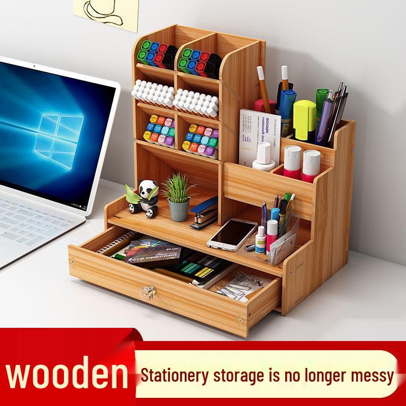 Severský módní velkokapacitní box na kancelářské dokumenty s přihrádkami a stolním držákem na tužky