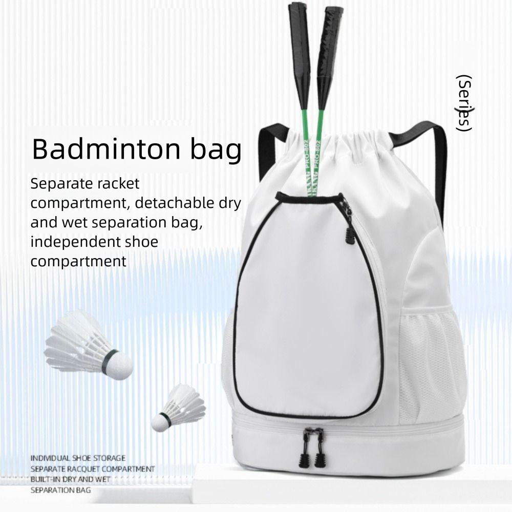 Large Capacity Badminton Sports Bag with Shoes Pocket Gym Pack  Outdoor Sports