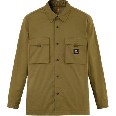 Outdoor Casual Multi-Pocket Loose Fit Long Sleeve Shirt Men Shirts Dark-Olive-Green A68WU-302