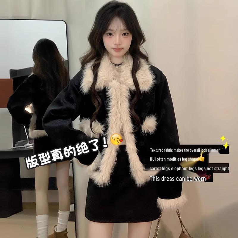 Women's Thickened Woolen A-Line Skirt - High-Waisted, Hip-Hugging, Anti-Exposure, Autumn/Winter Velvet Plus, Casual Outerwear