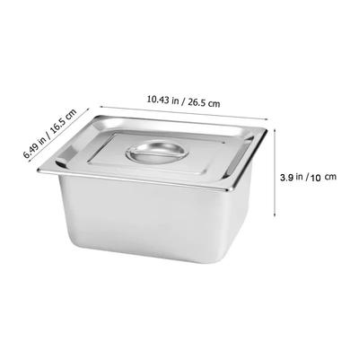 Food Buffet Basin Plates Stainless Steel Square Pots Tray Dishes Pans Rectangle Dinner Serving Pan with Lid