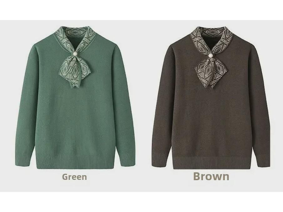 2024 Autumn Collection: Stylish Long-Sleeved Tops & Knitted Sweaters for Middle-Aged and Elderly Women