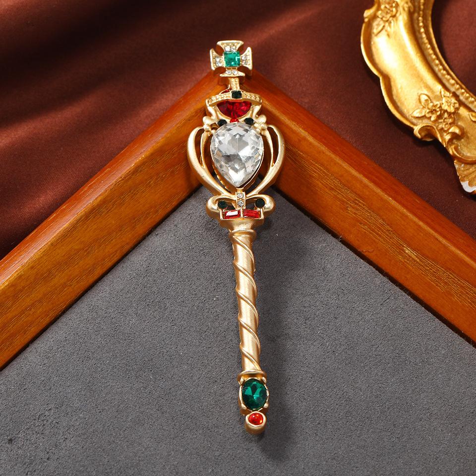 

Винтажная коллекция в стиле барокко из матового золота в виде скипетра в виде птичьей клетки, брошь в виде модного музыкального инструмента, булавка, аксессуары