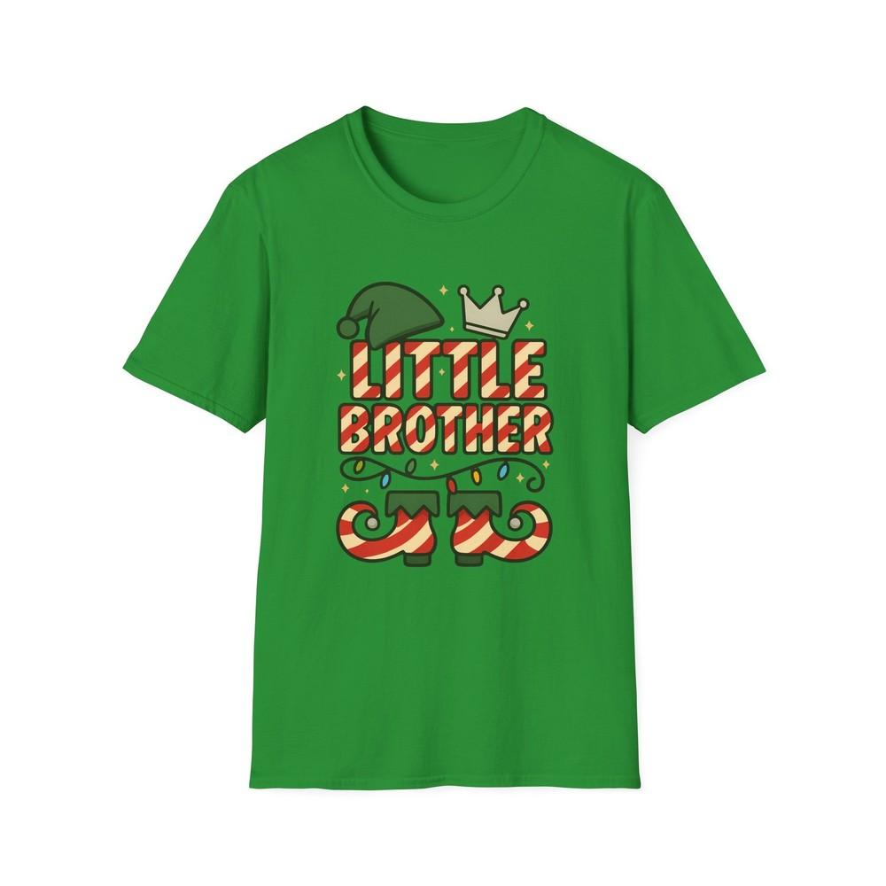 

Unisex Softstyle T-Shirt Little Brother Candy Cane Crown Christmas Holiday 2XL