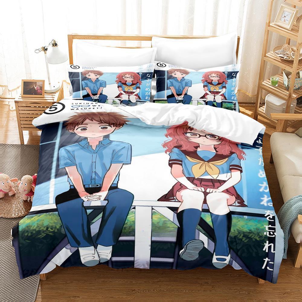 3d Print Anime The Girl I Like Forgot Her Glasses Bedding Set Cartoon Anime three-piece set Adult Kid Bedroom Duvet cover Sets