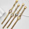 French Symphony Fritillary Watch Female Niche Design White Small Disc Aurora Girl Heart Watch Quartz