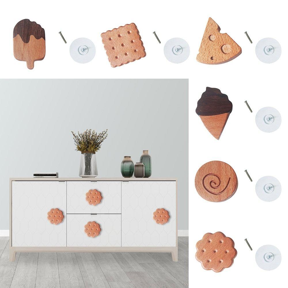 

Nordic Wooden Door Handles Cookies Animal Wooden Hooks Accessories Wardrobe Knob 5