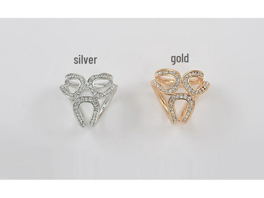 Exquisite Ethnic-Style Floral Scarf Buckle for Women - Three-Ring Design