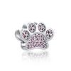 European New 925 Sterling Silver Pink Series Dog Paw Heart Enamel Fashion Beads Fit Original Bracelet For Women Jewelry Making