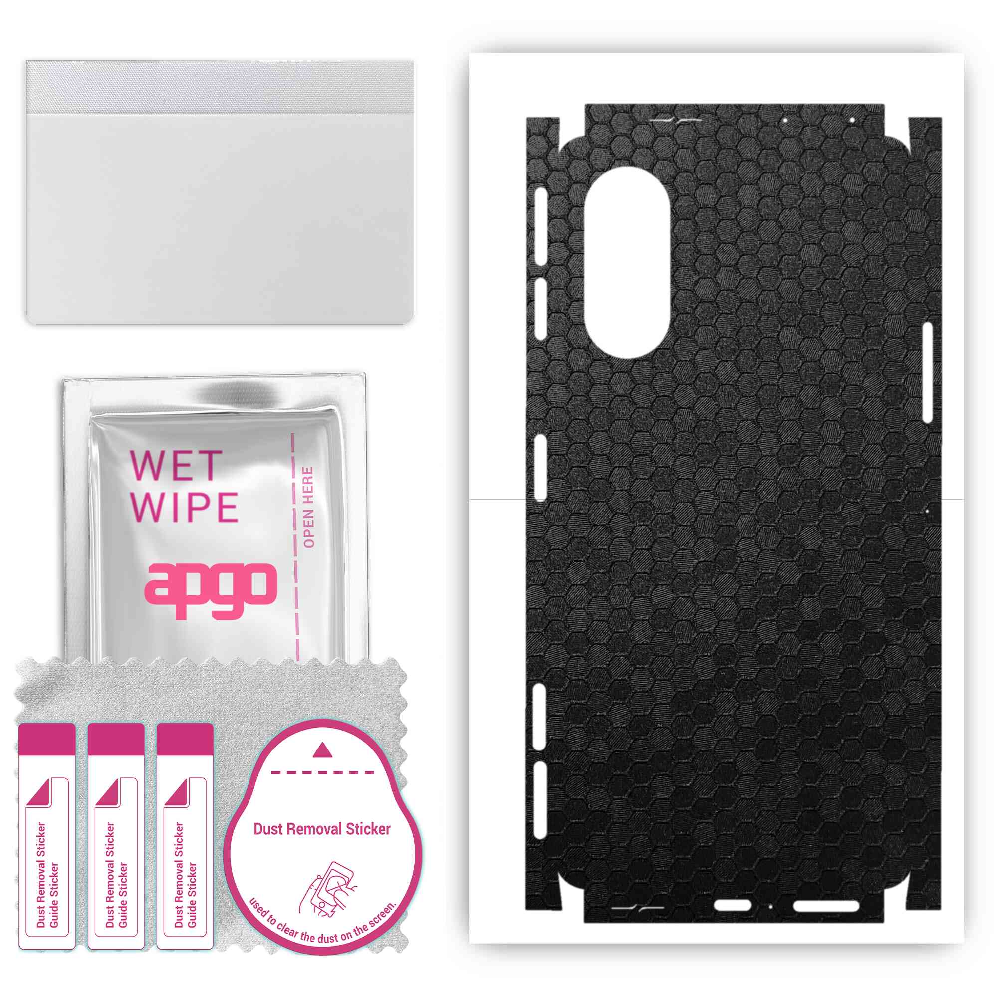 

apgo Protective Skin Sticker for the back+sides compatible with Xiaomi Redmi K40 Gaming, Full Wrap Film, Foil, Vinyl - Pattern Black Honeycomb