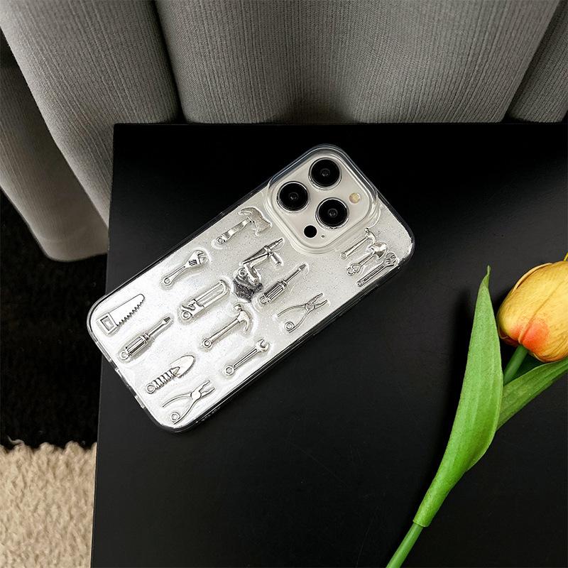 

Simulated Knife and Fork Epoxy Phone Case for IPhone15 Promax Tool Fun for Apple 17 Transparent 16 Kitchenware For iPhone 17Promax