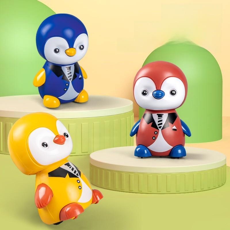 Plastic Pressing Penguin Toy With Rebound Mechanism For Kids Interactive Play