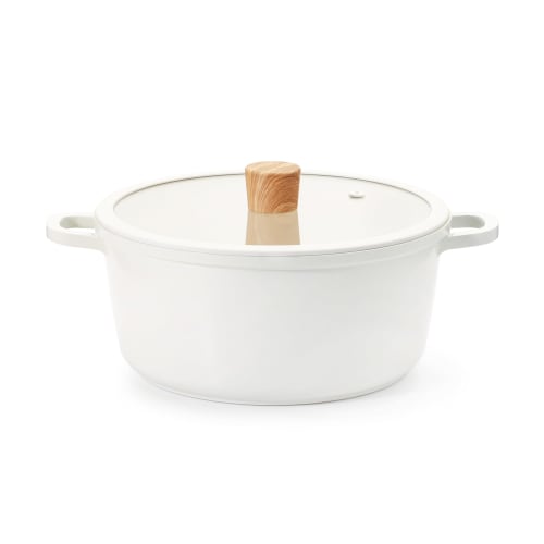 SENSARTE 20cm Deep Two-Handled Pot, Tabletop Pot, Curry Pot, Gas Compatible, with Lid, Non-Stick, Easy To Clean, Perfect for Hot Pot Dishes, Sukiyaki,