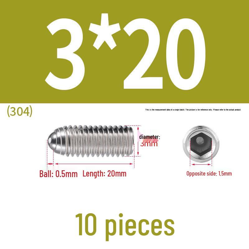 Stainless Steel Ball Plunger Set: M2.5-M16 Ball Screw Positioning Spring Plunger