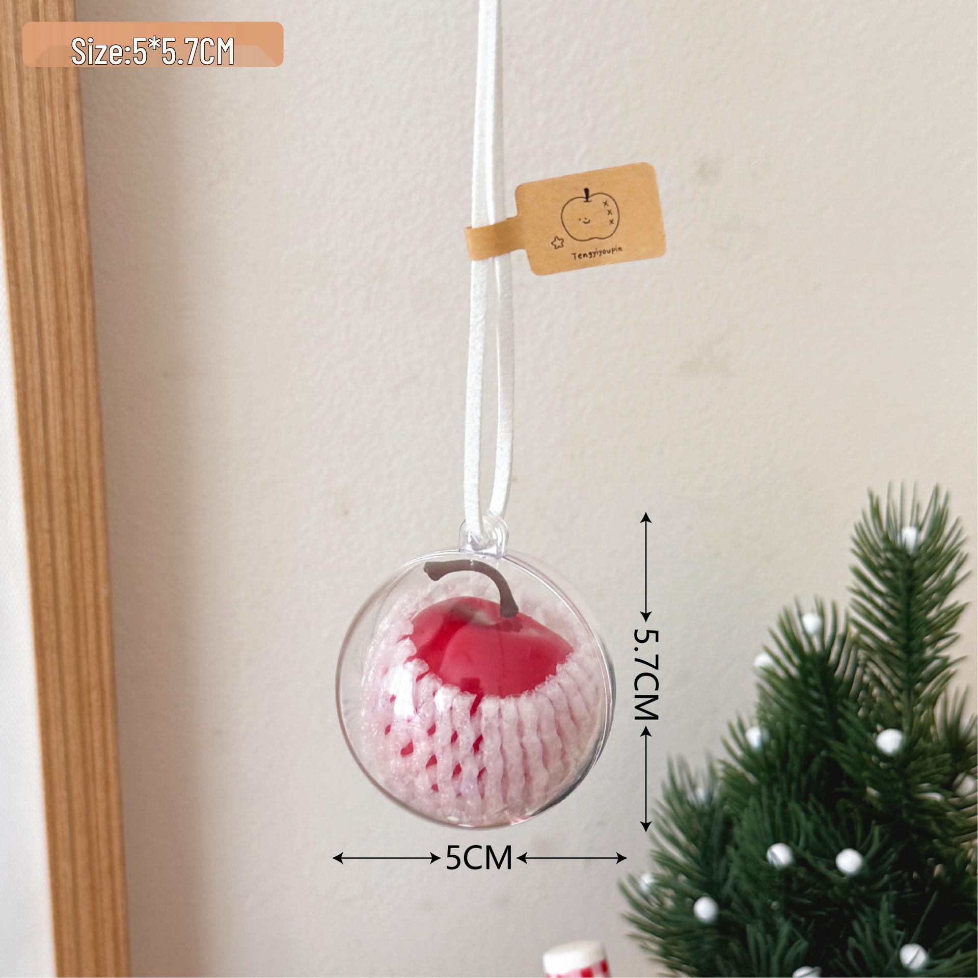 

Apple Car Christmas Ornament Keychain: Night Decoration & Hanging Lanyard Pendant Figurine