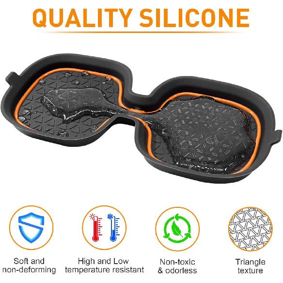 For Honda CRV Accessories  2024 2025 2026 3D Cup Holder Center Console Liner Erts Silicone Anti-Dust Mat Pad Interior Decoration (2 Pcs, Orange Trim)
