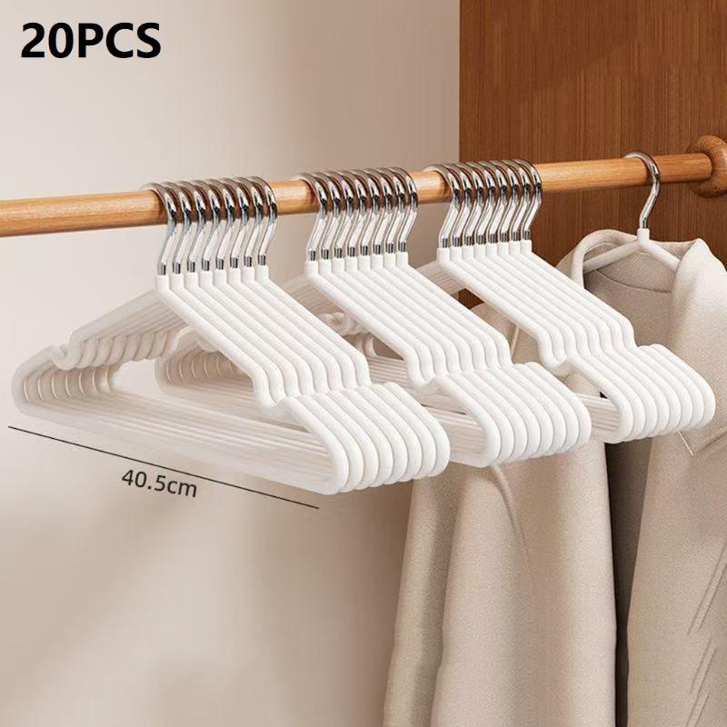 20Pcs Scratch Resistant Plastic Dipped Clothes Hangers Durable Garment Racks for Home Travel Laundry Drying