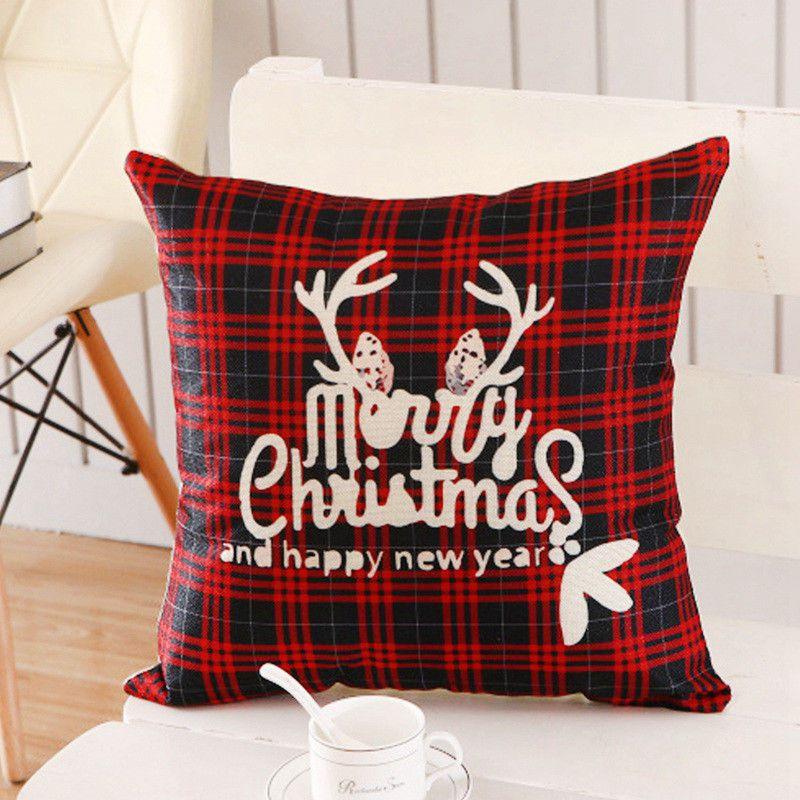 Elegant Christmas Pillow Case Glitter Cotton Linen Sofa Throw Cushion Cover For Home Decor