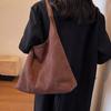Suede Shoulder Bag Retro Design Large Capacity Crossbody Handbag Adjustable Strap Large Capacity Casual