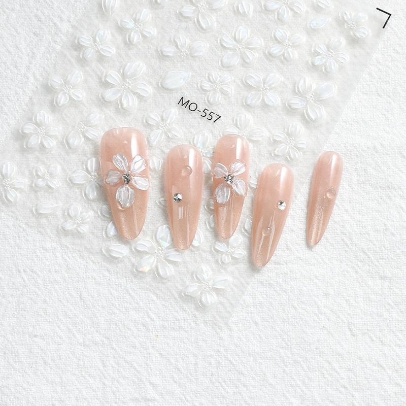 

5D Мода Желейные Блестящие Четырехлепестковые Цветы Бабочки Наклейки для Нейл-Арта Маникюр Дизайны Высококачественная Самоклеящаяся Наклейка 1