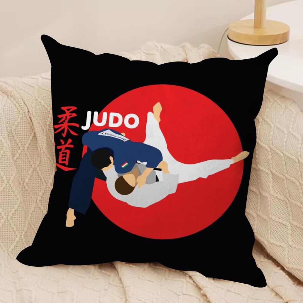 Sports Judo Martial Arts Cushion Cover Soft Plush DoubleSided Printed Sofa Pillow Cushion Cover Cozy AllSeason Decor Gift