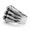 Adjustable Open Ring Men Women Geometric Bone Motif Vintage Style Plated Statement Jewelry
